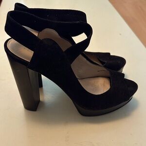 Pelle Moda Black Suede Heels